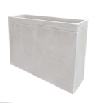 Floreira Urban natural branco em betão liso 120×30×80 cm, modelo retangular e moderno para interior ou exterior.