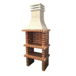 Churrasqueira Brick I em betão e tijolo, ideal para churrascos a lenha ou carvão no espaço exterior