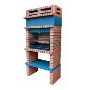 A Churrasqueira Nut em betão e tijolo é robusta, funcional e elegante, ideal para churrascos a carvão ou lenha em qualquer espaço exterior.