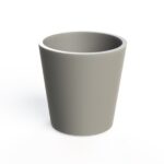 Floreiras CONIK em betão reforçado com fibras, resistentes e elegantes, disponíveis em vários tamanhos e cores para jardins e varandas