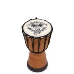 ambor Djembe de Topo Largo 20cm em Madeira de Suar com Pele de Cabra – Artesanal da Indonésia