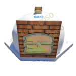 Forno de canto com painel e tubo