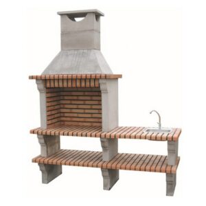 Churrasqueira Large em betão com grelha ampla e bancadas, prática, durável e ideal para churrascos em família ou com amigos.