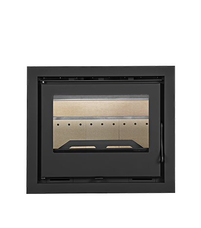 Recuperador de calor a lenha Onix 600 da Solrak, com ventilação forçada, design moderno e eficiente, entrega em 5 dias úteis, ideal para aquecer espaços de pequena a média dimensão.