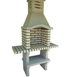 Churrasqueira Native em betão e tijolo com bancada e lava-louça, resistente e prática para churrascos ao ar livre