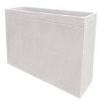 Floreira Urban pintado branco em betão liso 120×30×80 cm, modelo retangular e moderno para interior ou exterior.