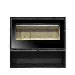 Salamandra a lenha ventilada FREE 1000 com vidro Neocerâmico, estrutura em aço e potência de 10,2 kW, ideal para aquecer e decorar a sua casa.