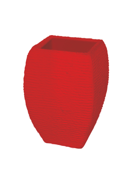 Descubra o vaso quadrado em betão com acabamento riscado, disponível em branco natural, branco pintado, preto e vermelho. Ideal para interior e exterior. Entrega até 10 dias úteis.