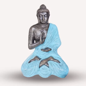 Buda Grande em Meditação Turquesa em Stupa
