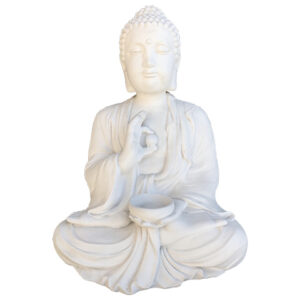 Fonte de Buda com Taça em Betão – 120 cm - Betão Natural Branco