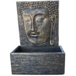 Fonte Cara de Buda em Cimento - Betão pintado Ouro