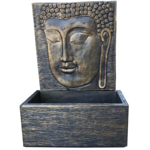 Fonte Cara de Buda em Cimento - Betão pintado Ouro