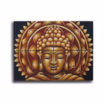 Quadro Buda Mandala Brocado Cinza 30x40cm x4 Quadro Buda Mandala Brocado Ouro 30x40cm x4