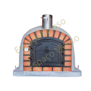 Forno com borboleta e porta de ferro fundido