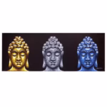 Quadro Pintura de Buda – Três Cabeças 120x45cm