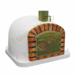 forno a lenha borboleta com porta em ferro zincado e tubo 140 mm com sistema de controlo borboleta