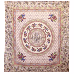 Tapeçaria de Parede / Pareo - Mandala Elefante - Roxo & Azul