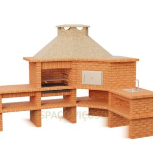 Churrasqueira com forno em tijolo tradicional