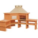 Churrasqueira de canto com Forno e Bancadas com Lava-Loiça Esquerda