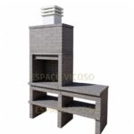 Churrasqueira com bancada em tijolo cinza ESPVCH309-DTA