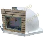 Forno de canto Portalegre a lenha com interior em tijolo refratário para exterior e jardim