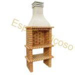Churrasqueira em tijolo ESPVC-CH203TL para jardim com chaminé